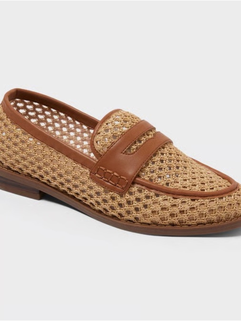 Women’s Woven Penny Loafers in Tan - Picture 2 of 3